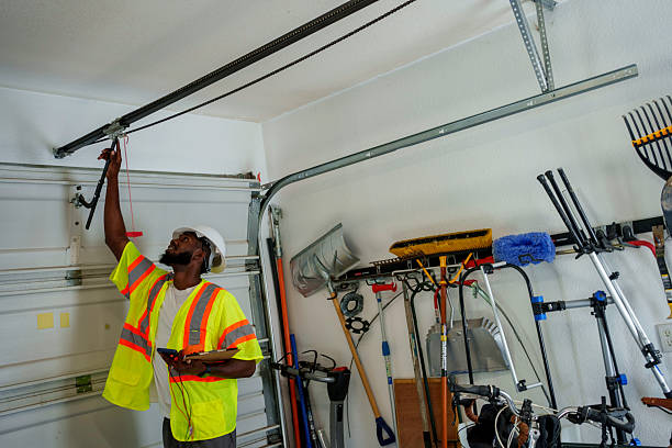 Professional Garage Door Panel Replacement technician working in Powers Lake, WI